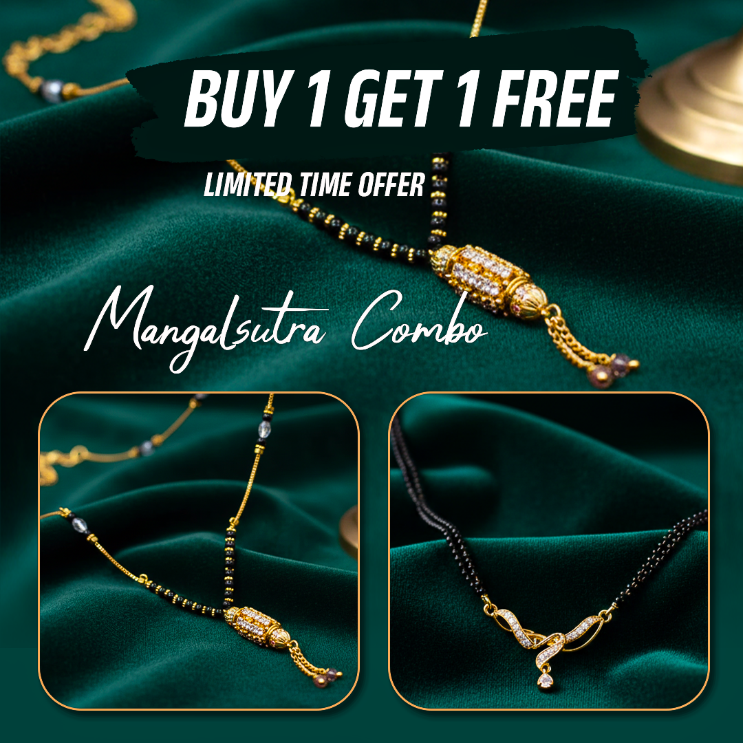 ✨ Elegant Jewelry & Mangalsutra Combo — Perfect Harmony of Tradition & Style ✨