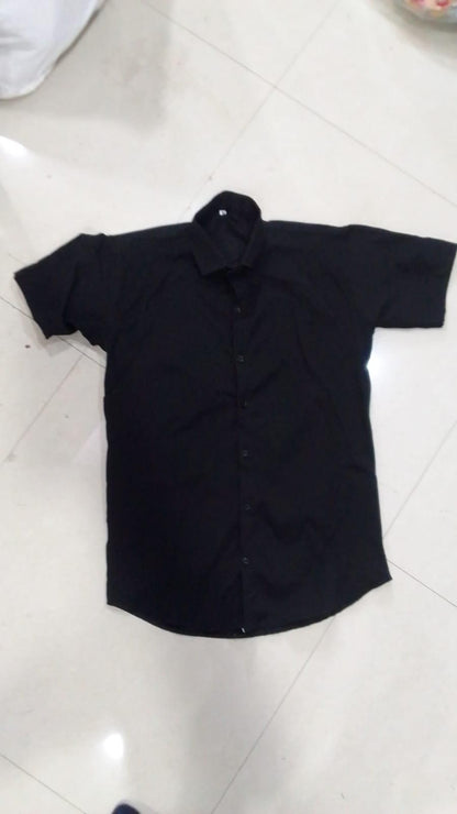 Men's Regular Fit Half Sleeves Solid Satin Formal Shirt