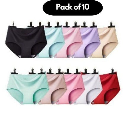 Women's Seamless Underwear for Women (Multicolor) (Pack of 10)