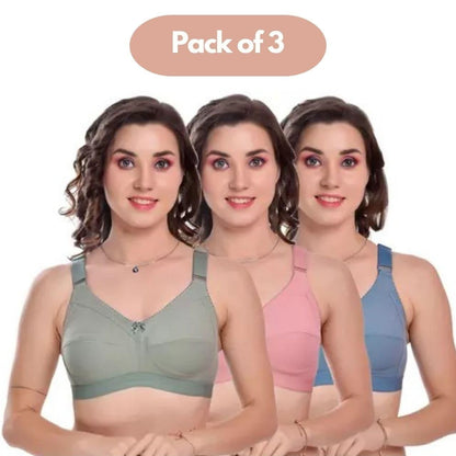 Full Coverage Non Padded Bra Pack of 3