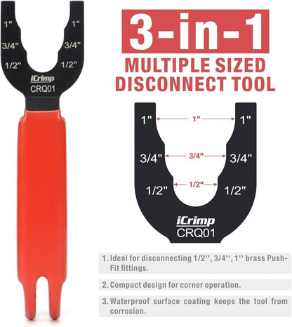 3 Size Push-to-connect Clamp Tong Tool