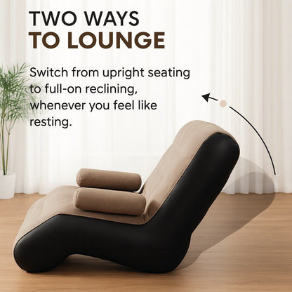 Inflatable Lazy Sofa Chair with Househoid air Pump, Foldαble Lounge Chair with Armrests for Living Room, Bedroom, Office,Travel, Cαmping
